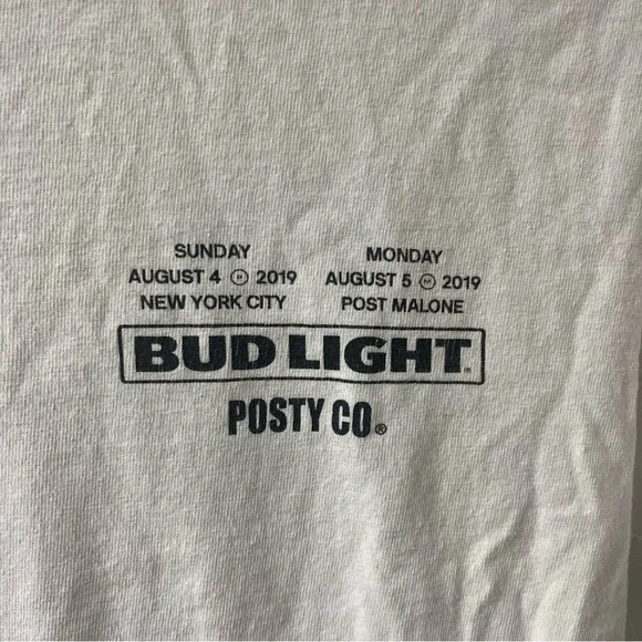 Post Co Mens Budweiser horse back graphic short sleeve cotton tshirt post Malone - Picture 3 of 5
